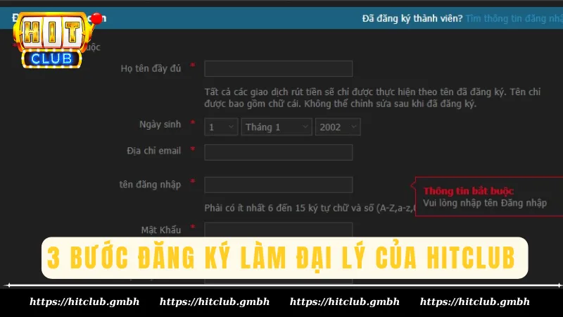 3 bước đăng ký làm đại lý của Hitclub 3 bước đăng ký làm đại lý của Hitclub
